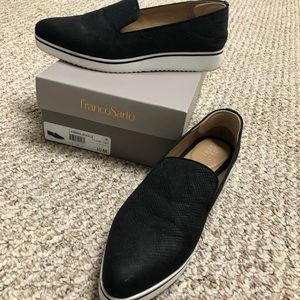 Franco Sarto pointed toe slip on sneaker - black